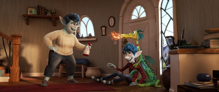 Кадр из мультфильма Вперёд от Pixar