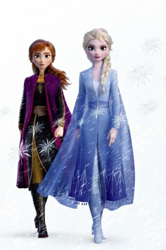 Качественный постер Холодное сердце 2 с Анной и Эльзой